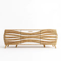 Credenza dal design essenziale, bianco e marrone, per la casa