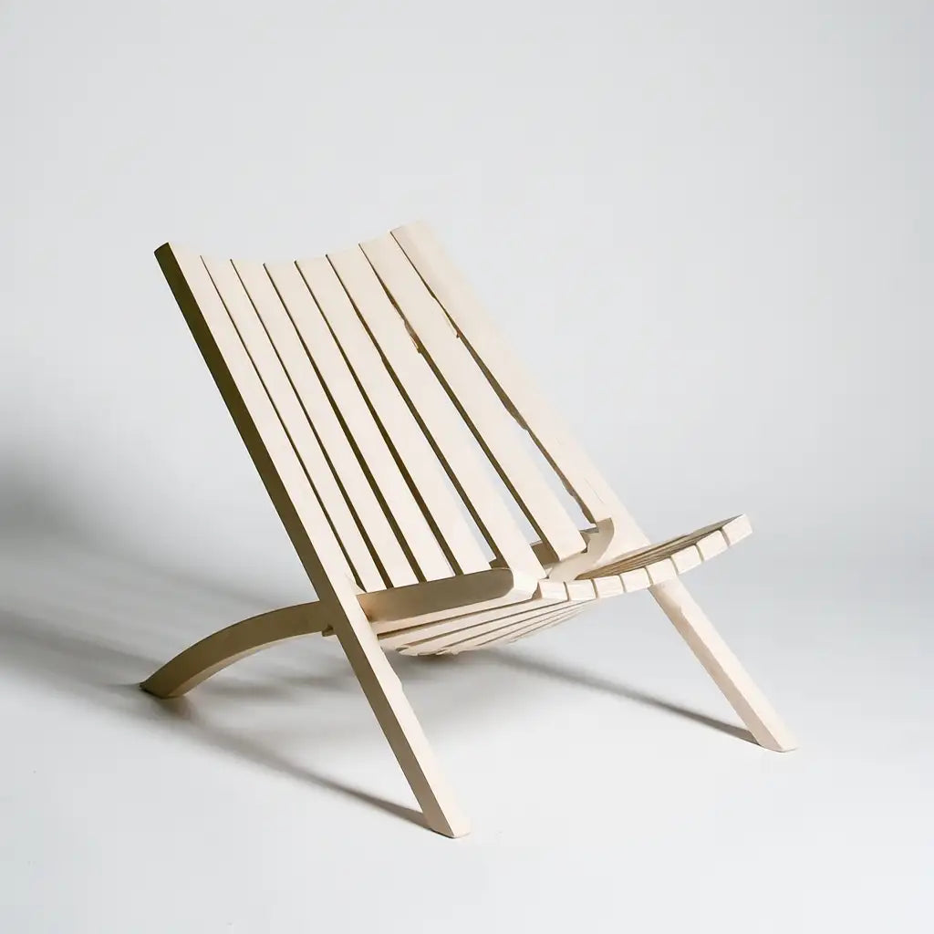 Sedia pieghevole dalle linee moderne, beige, per la casa