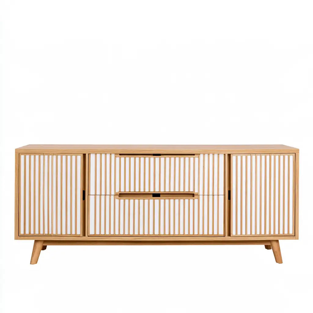 Credenza dal profilo contemporaneo, marrone, per la casa